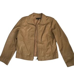 Revue Lamb leather brown tan  jacket, size 12 / L